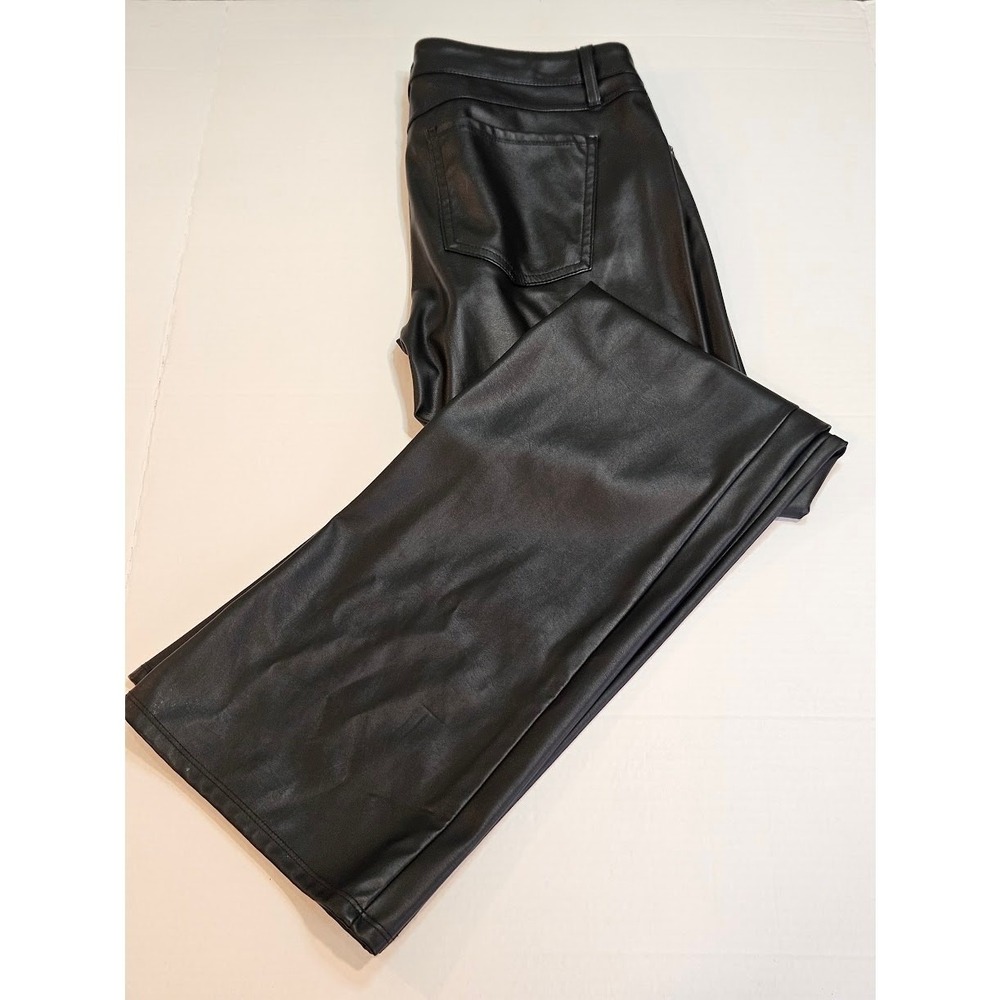 Wild Fable Faux Leather Low Rise Flare Pants Black - Size 4